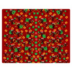Christmas Time With Santas Helpers Double Sided Flano Blanket (medium)  by pepitasart