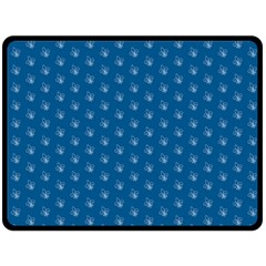 Quebec French Royal Fleur De Lys Elegant Pattern Blue Blue Quebec Fleur De Lys Pattern Blue Fleece Blanket (large)  by Quebec