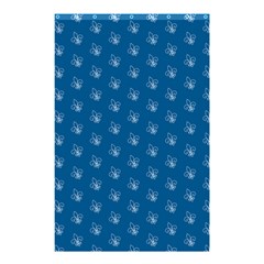 Quebec French Royal Fleur De Lys Elegant Pattern Blue Blue Quebec Fleur De Lys Pattern Blue Shower Curtain 48  X 72  (small)  by Quebec