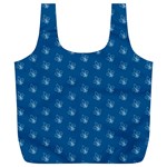 Quebec French Royal Fleur De Lys Elegant Pattern Blue Blue Quebec Fleur De Lys Pattern Blue Full Print Recycle Bag (XL) Front