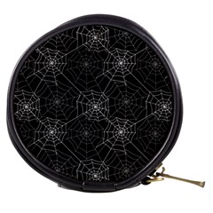 Pattern Spiderweb Halloween Gothic on black background Mini Makeup Bag