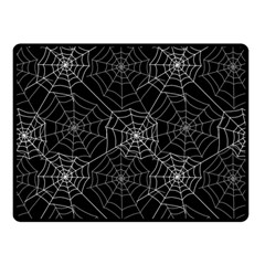 Pattern Spiderweb Halloween Gothic On Black Background Fleece Blanket (small) by genx