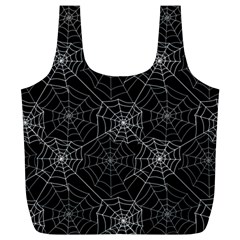 Pattern Spiderweb Halloween Gothic On Black Background Full Print Recycle Bag (xl)