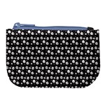 Pattern Skull Bones Halloween Gothic on black background Large Coin Purse Front