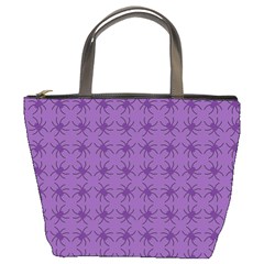 Pattern Spiders Purple And Black Halloween Gothic Modern Bucket Bag by genx