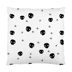 Pattern Skull Stars Handrawn Naive Halloween Gothic Black And White Standard Cushion Case (one Side) by genx