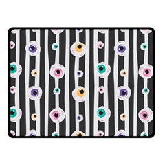Pattern Eyeball Black And White Naive Stripes Gothic Halloween Double Sided Fleece Blanket (small)  by genx
