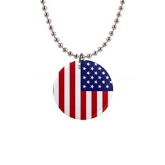 Us Flag Stars And Stripes Maga 1  Button Necklace by snek