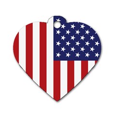 Us Flag Stars And Stripes Maga Dog Tag Heart (one Side) by snek