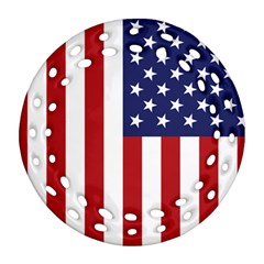 US Flag Stars and Stripes MAGA Ornament (Round Filigree)