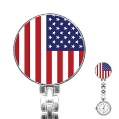 Us Flag Stars And Stripes Maga Stainless Steel Nurses Watch by snek