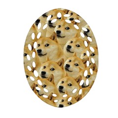 Doge Meme Doggo Kekistan Funny Pattern Oval Filigree Ornament (two Sides) by snek