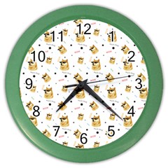 Doge Much Thug Wow Pattern Funny Kekistan Meme Dog White Color Wall Clock by snek