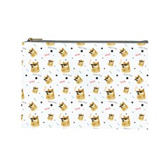 Doge Much Thug Wow Pattern Funny Kekistan Meme Dog White Cosmetic Bag (large) by snek