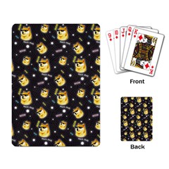 Doge Much Thug Wow Pattern Funny Kekistan Meme Dog Black Background Playing Cards Single Design by snek