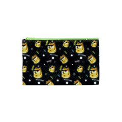 Doge Much Thug Wow Pattern Funny Kekistan Meme Dog Black Background Cosmetic Bag (xs) by snek