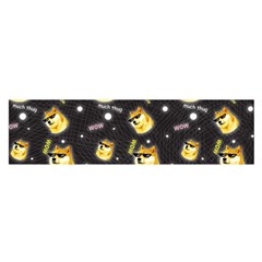 Doge Much Thug Wow Pattern Funny Kekistan Meme Dog Black Background Satin Scarf (oblong) by snek