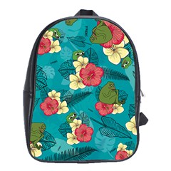 Apu Apustaja And Groyper Pepe The Frog Frens Hawaiian Shirt With Red Hibiscus On Green Background From Kekistan School Bag (xl)