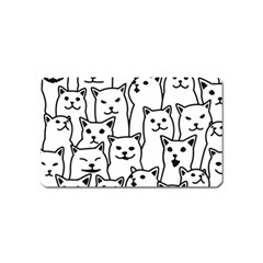 Funny Cat Pattern Organic Style Minimalist On White Background Magnet (name Card) by genx