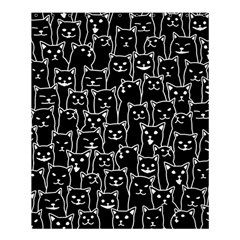 Funny Cat Pattern Organic Style Minimalist On Black Background Shower Curtain 60  X 72  (medium)  by genx