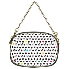 Boston Terrier Dog Pattern With Rainbow And Black Polka Dots Chain Purse (one Side) by genx