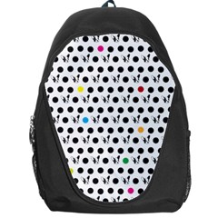 Boston Terrier Dog Pattern With Rainbow And Black Polka Dots Backpack Bag