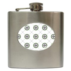 Logo Kekistan Pattern Elegant With Lines On White Background Hip Flask (6 Oz) by snek