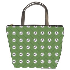 Logo Kekistan Pattern Elegant With Lines On Green Background Bucket Bag by snek