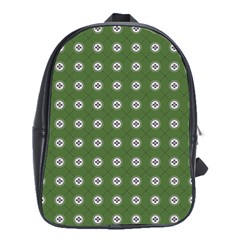 Logo Kekistan Pattern Elegant With Lines On Green Background School Bag (xl) by snek