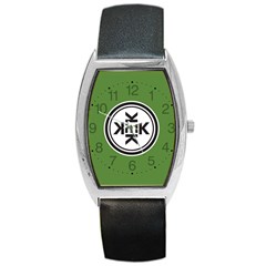 Official Logo Kekistan Circle Green And Black On Dark Green Background Barrel Style Metal Watch by snek