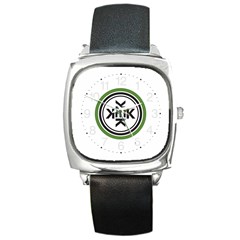 Official Logo Kekistan Circle Green And Black Square Metal Watch by snek