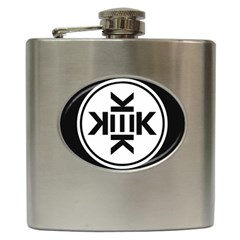 Official Logo Kekistan Circle Black And White Hip Flask (6 Oz) by snek