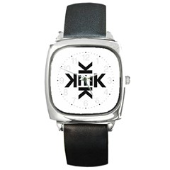 Official Logo Kekistan Circle Black And White Square Metal Watch by snek