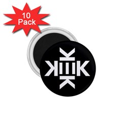 Official Logo Kekistan Circle Black And White On Black Background 1 75  Magnets (10 Pack)  by snek