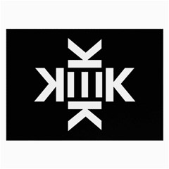 Official Logo Kekistan Circle Black And White On Black Background Large Glasses Cloth (2-side) by snek
