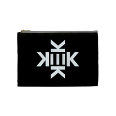 Official Logo Kekistan Kek Black And White On Black Background Cosmetic Bag (medium) by snek