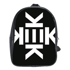 Official Logo Kekistan Kek Black And White On Black Background School Bag (xl) by snek