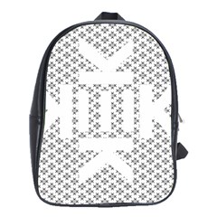 Logo Kek Pattern Black And White Kekistan School Bag (xl) by snek