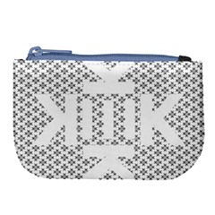 Logo Kek Pattern Black And White Kekistan Large Coin Purse by snek