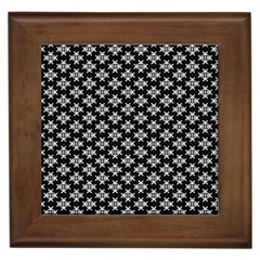 Logo Kek Pattern Black And White Kekistan Black Background Framed Tiles by snek