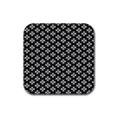 Logo Kek Pattern Black And White Kekistan Black Background Rubber Coaster (square)  by snek