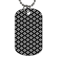 Logo Kek Pattern Black And White Kekistan Black Background Dog Tag (one Side) by snek