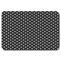 Logo Kek Pattern Black And White Kekistan Black Background Large Doormat  by snek