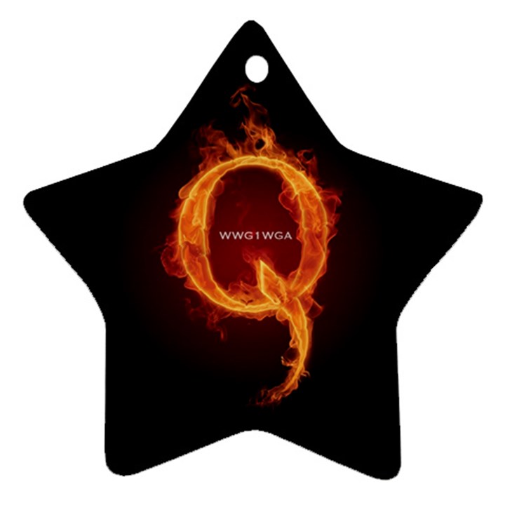 QAnon Letter Q Fire effect WWGOWGA WWG1WGA Ornament (Star)