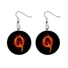 Qanon Letter Q Fire Effect Wwgowga Wwg1wga Mini Button Earrings by snek