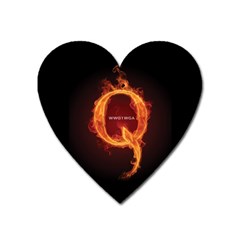 Qanon Letter Q Fire Effect Wwgowga Wwg1wga Heart Magnet by snek