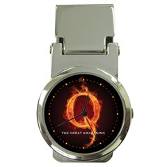 Qanon Letter Q Fire Effect The Great Awakening Wwgowga Wwg1wga Money Clip Watches by snek
