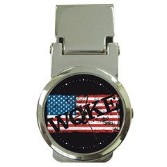 Qanon Grunge Woke Wqke With Usa Flag Wwgowga Wwg1wga Money Clip Watches by snek