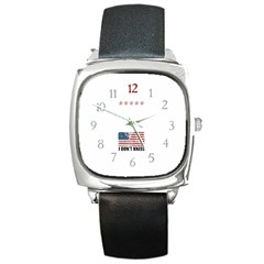 I Don t Kneel Grunge Honor The Usa Flag Maga Square Metal Watch by snek