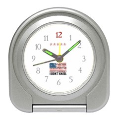 I Don t Kneel Grunge Honor The Usa Flag Maga Travel Alarm Clock by snek